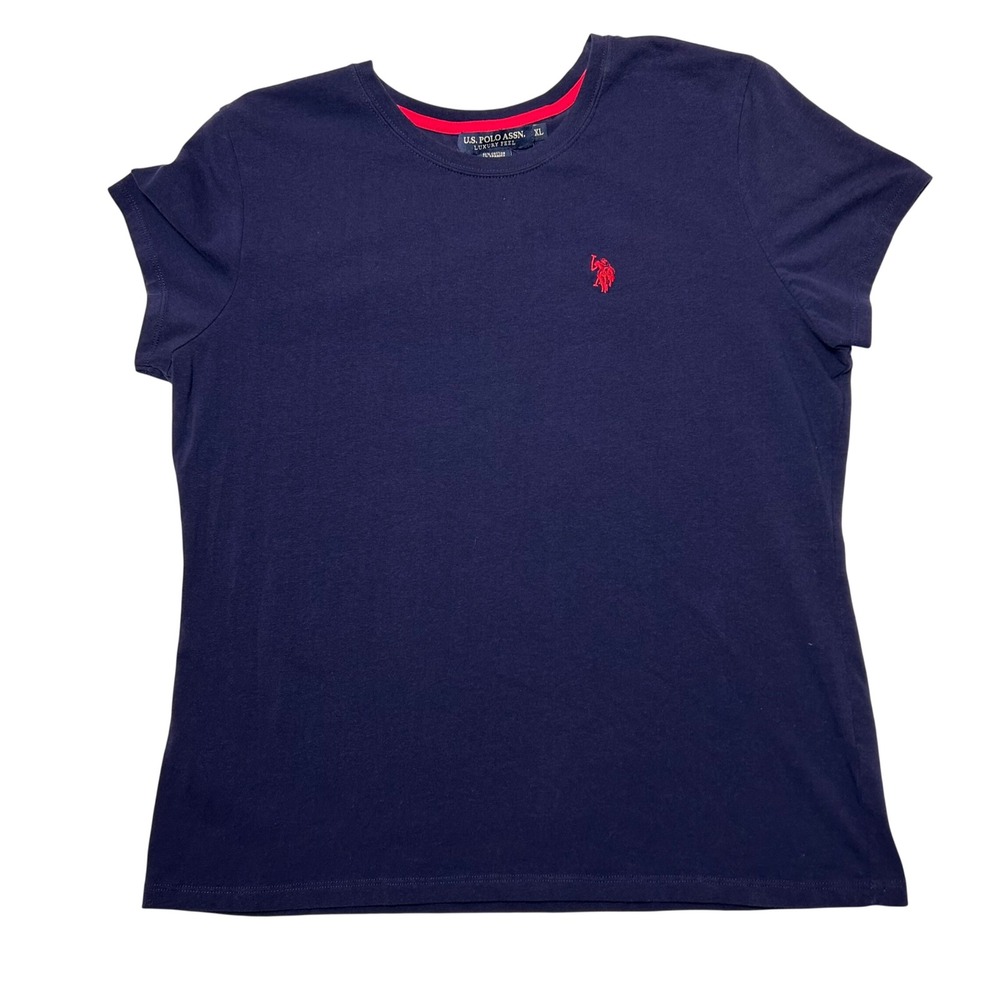 US Polo Assn Men XL Luxury Feel Navy Short Sleeve T-Shirt Stretch Athleisure